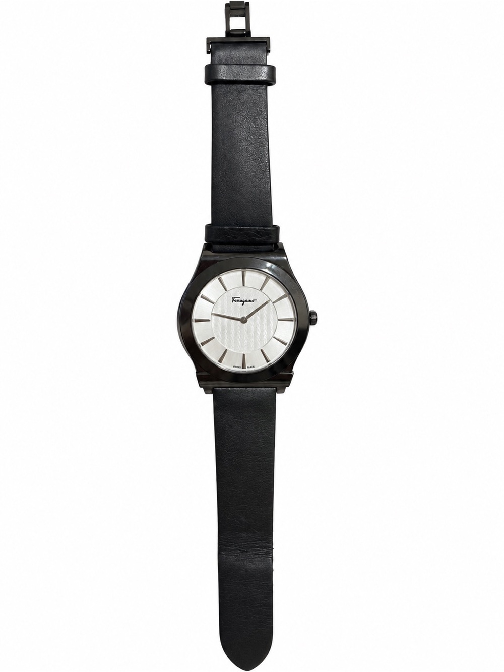 Salvatore Ferragamo Black Leather Watch